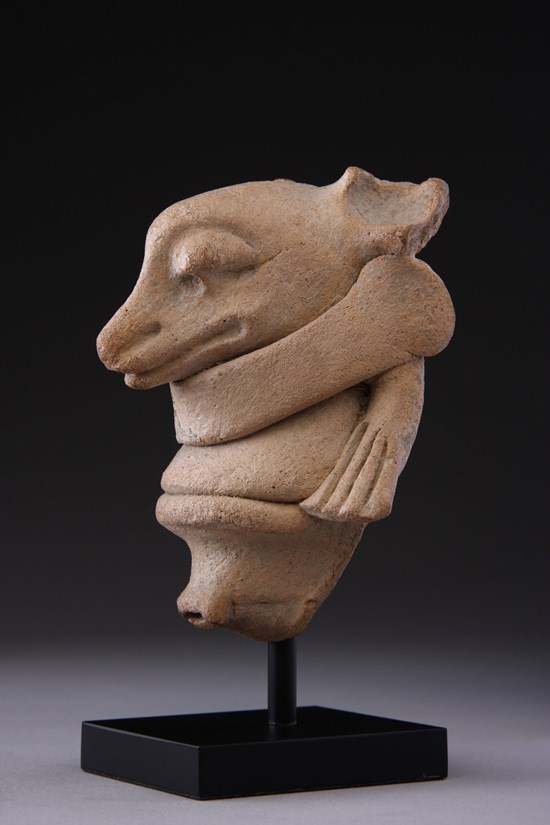 Pre-Columbian Mexican South Veracruz Terracotta Whistle in the form of ...